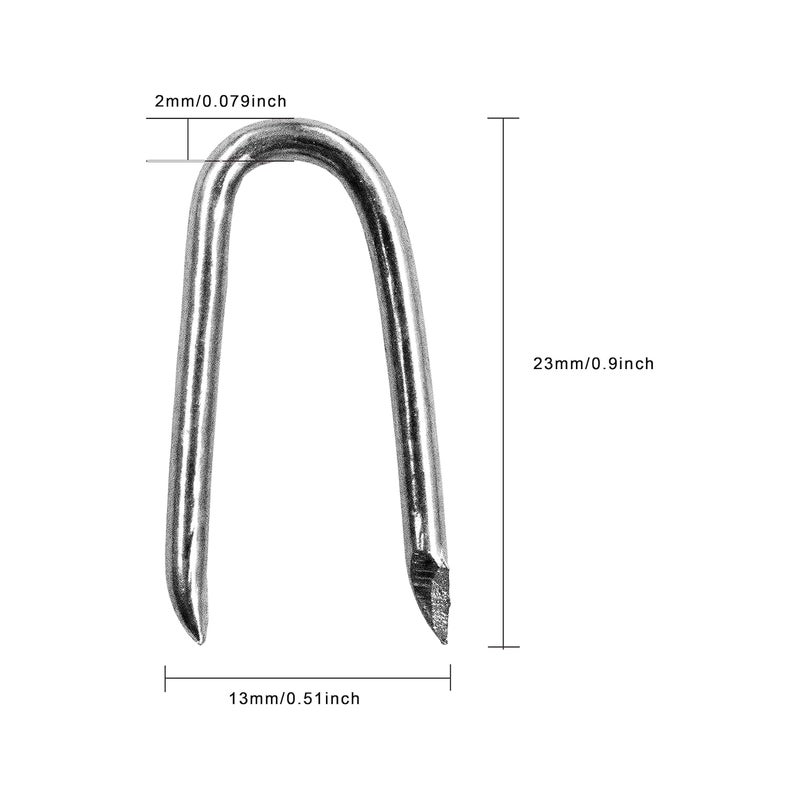 OMOTOOL Wire Fencing Galvanised Staples (260 pcs)，Chicken Wire Fencing Staple Horseshoe Nail Set - Securely Attach Chicken Wire Netting Wire Mesh to Fences or Posts - Image 2